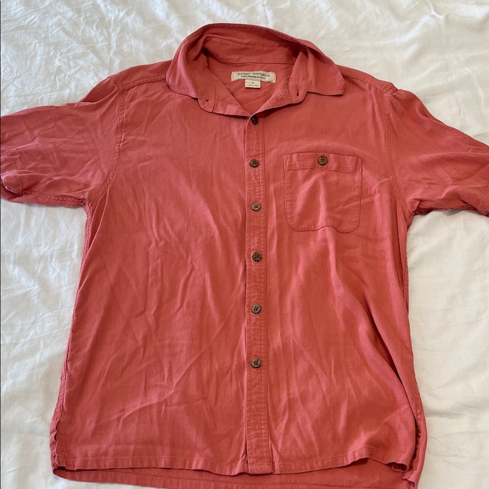 Island Republic Coral Button-Down Shirt